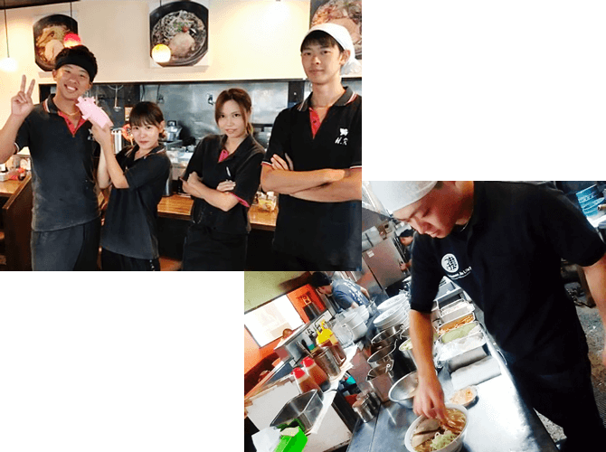日栄物産のスタッフと調理の風景